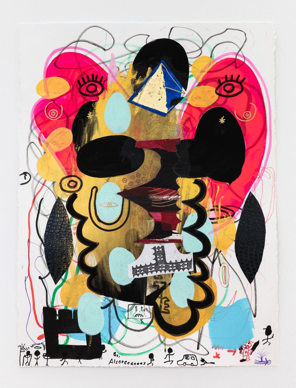 Jackie Milad, Held Together, 2021, Mixed media on paper collage and drawing 30 x 23 inches | 76.2 x 58.4 cm (unframed)